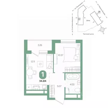 1-к кв. Свердловская область, Екатеринбург ул. Патриса Лумумбы, 4А ...