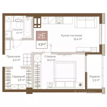 2-к кв. Приморский край, Владивосток Днепровский жилой комплекс (43.75 ...