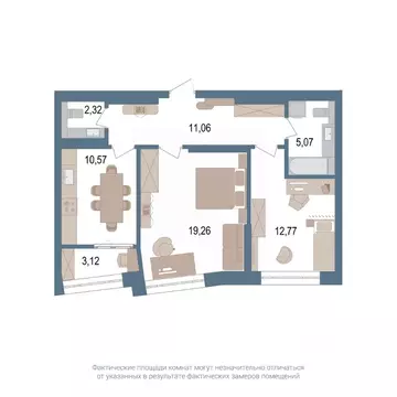 2-к кв. Башкортостан, Уфа ул. Пархоменко, 156Ж (62.7 м)