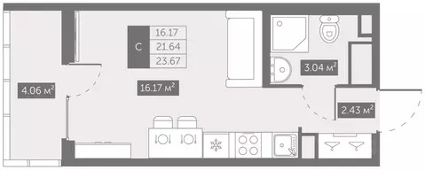 Студия Санкт-Петербург пос. Шушары, Ап-квартал Новый Московский жилой ...