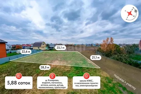 Участок в Тюменская область, Тюмень Казарово мкр,  (5.88 сот.)