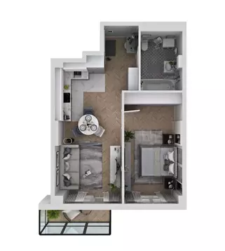 2-к кв. Саха (Якутия), Якутск Вилюйский тракт, 4-й км, 3/1 (46.0 м)