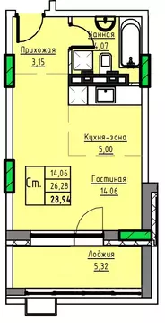 1-к кв. Алтайский край, Заринск 1-й мкр,  (28.94 м)