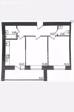 2-комнатная квартира: Кострома, микрорайон Малышково, улица Суслова, ...