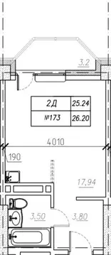 1-к кв. Приморский край, Владивосток ул. Расула Гамзатова, 5к2/1 (26.2 ...