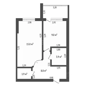 1-к кв. Амурская область, Благовещенск Игнатьевское ш., 12/3 (38.6 м)