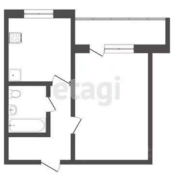 1-к кв. Тюменская область, Тюмень Магаданская ул., 13 (36.7 м)