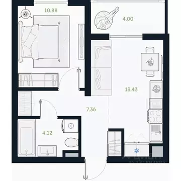 1-к кв. Тюменская область, Тюменский муниципальный округ, Винзили рп  ...