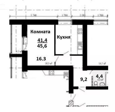 1-к кв. Тамбовская область, Тамбов Мичуринская ул., 25 (45.6 м)