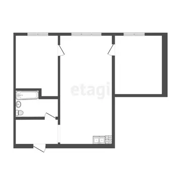 2-комнатная квартира: Тобольск, микрорайон 7А, 13 (43 м)
