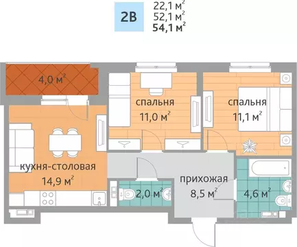 2-к кв. Свердловская область, Екатеринбург ВИЗ жилрайон, Семейный ...