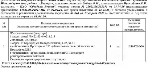 Свободной планировки кв. Алтайский край, Барнаул Новороссийская ул., ...