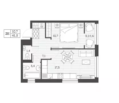 1-к кв. Дагестан, Дербент ул. Сальмана (41.5 м)