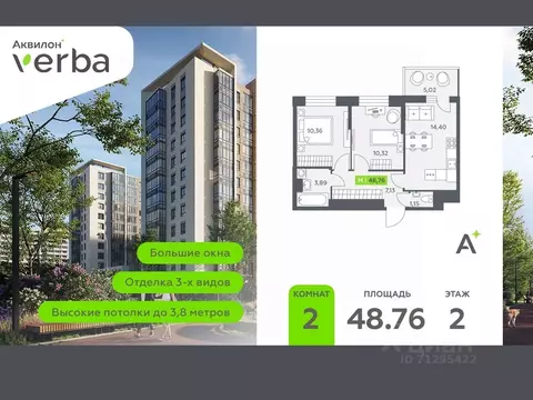 2-к кв. Ленинградская область, Всеволожский район, Заневское городское ...