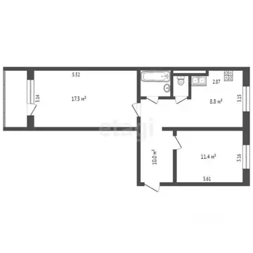 2-к кв. Ямало-Ненецкий АО, Ноябрьск ул. Изыскателей, 38В (52.0 м)