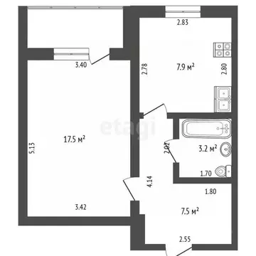 1-к кв. Башкортостан, Стерлитамак ул. Артема, 131 (36.1 м)