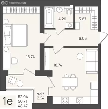Квартира-студия: Калининградская область, Пионерский (50.71 м)