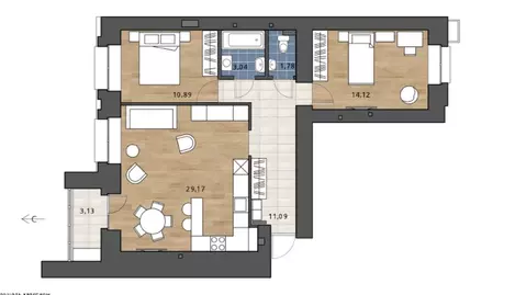 3-к кв. Омская область, Омск ул. Герцена, 99 (71.7 м)