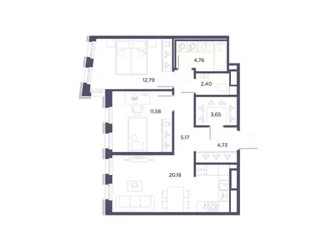 2-к кв. Санкт-Петербург Лисичанская ул., 22 (65.26 м)