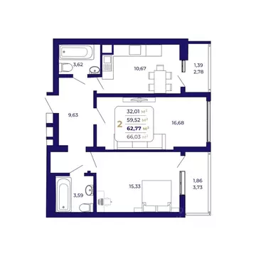 2-к кв. Башкортостан, Уфа Затон-Восточный жилрайон, Паруса жилой ...