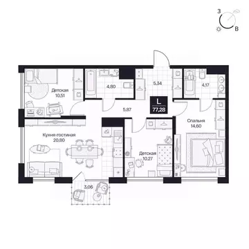 3-к кв. Волгоградская область, Волгоград просп. Имени В.И. Ленина, 59Г ...