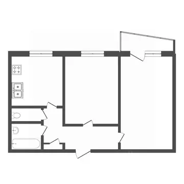 2-к кв. Тюменская область, Тюмень Солнечный проезд, 4 (48.5 м)