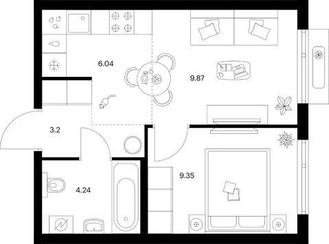 1-к кв. Ленинградская область, Ломоносовский район, Аннинское ...