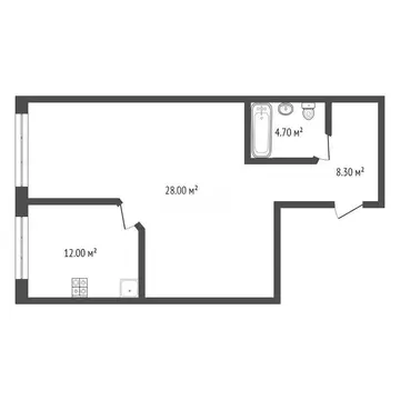 1-комнатная квартира: Махачкала, проспект Петра I, 103Бк3 (54 м)