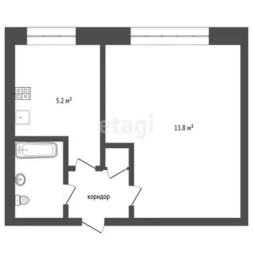 1-комнатная квартира: Воронеж, Путиловская улица, 15А (21.1 м)