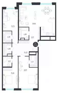3-к кв. Тульская область, Тула  (131.92 м)