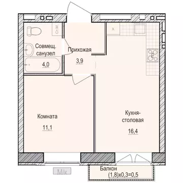1-к кв. Удмуртия, Завьяловский район, с. Первомайский Санвилл жилой ...