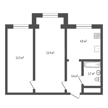 2-комнатная квартира: Махачкала, улица Салаватова, 31 (43 м)
