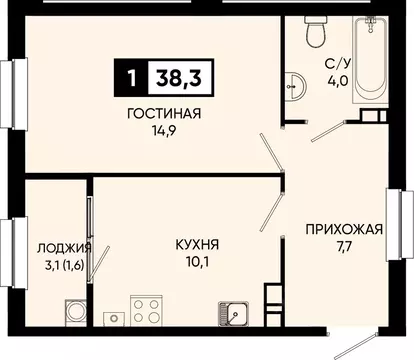 1-к кв. Ставропольский край, Кисловодск городской округ, пос. ...