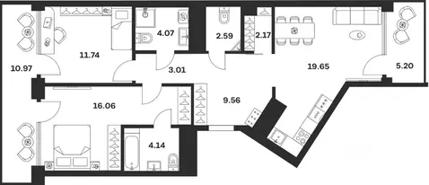 2-к кв. Тульская область, Тула ул. Болотникова, 4 (89.16 м)