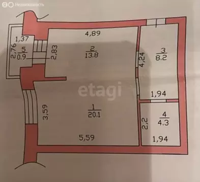 1-комнатная квартира: Казань, улица Фатыха Карима, 9 (46.4 м)