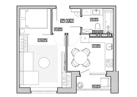 1-к кв. Приморский край, Артем  (37.92 м)