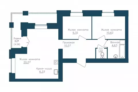 3-к кв. Вологодская область, Череповец 107-й мкр, ГринВилль жилой ...
