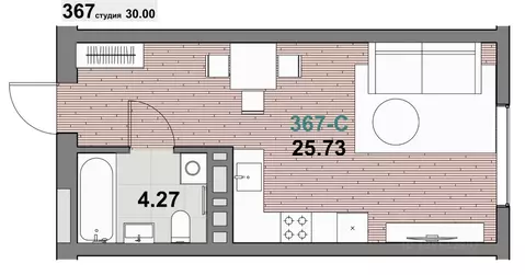 1-к кв. Калининградская область, Зеленоградск ул. Гагарина (30.0 м)