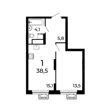1-комнатная квартира: Нижний Новгород, квартал Кооперативный посёлок ...
