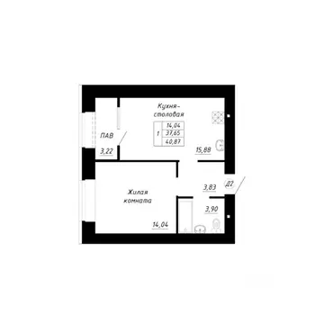 1-к кв. Башкортостан, Стерлитамак Прибрежный мкр,  (40.87 м)