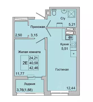 2-к кв. Ростовская область, Батайск ул. Булгакова, 11 (42.46 м)