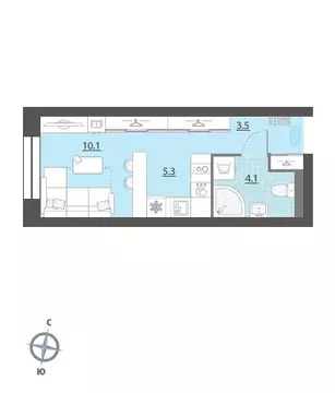 Квартира-студия: Екатеринбург, жилой район Центральный, жилой комплекс ...