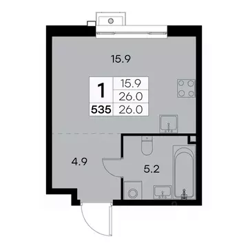 1-к кв. Москва Куркинское ш., 15 (26.0 м)