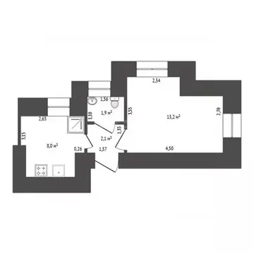 1-к кв. Башкортостан, Уфа ул. Ленина, 66 (25.2 м)