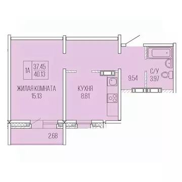 1-к кв. Архангельская область, Архангельск Карпогорская ул., 38 (40.13 ...