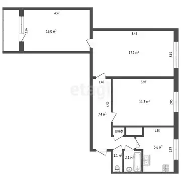 3-к кв. Ямало-Ненецкий АО, Новый Уренгой ул. Геологоразведчиков, 4 ...