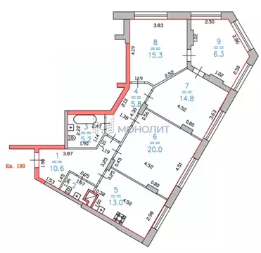 3-к кв. Нижегородская область, Нижний Новгород ул. Владимира ...