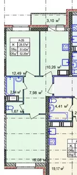 2-к кв. Ярославская область, Ярославль ул. Строителей, 16к3 (52.35 м)