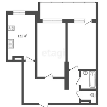 2-комнатная квартира: Тобольск, 10-й микрорайон, 68 (64.7 м)