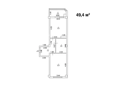 1-комнатная квартира: Ессентуки, улица Шмидта, 80/2с (49.4 м)